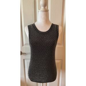LNA Clothing Sparkle Tank Top Medium Black Silver Glitter Sleeveless Size M